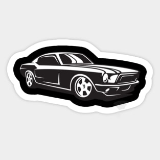 Muscle Car Cartoon Sticker